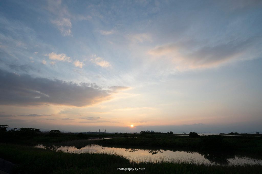 現像とレタッチ 夕日と夕焼け